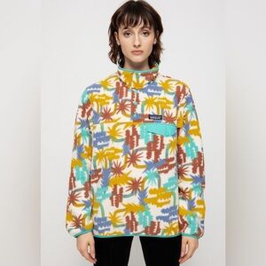 Patagonia Womens Synchilla Snap-T Pullover Tree Connection Big Fresh Teal Small